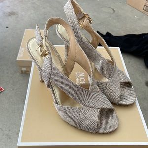 Micheal Kors Light Gold Becky High Heels
